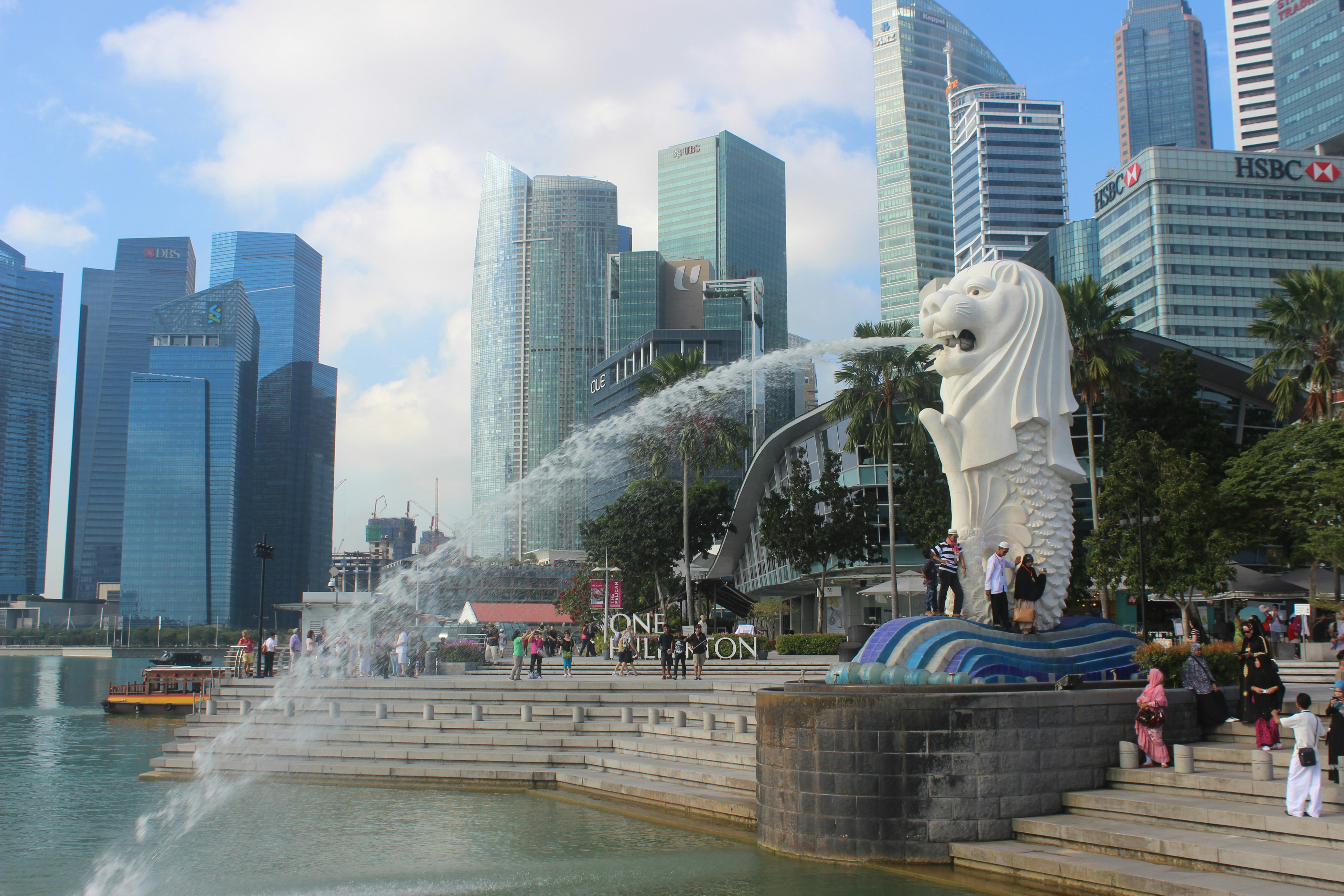 a statue of a lion spewing water from its mouth